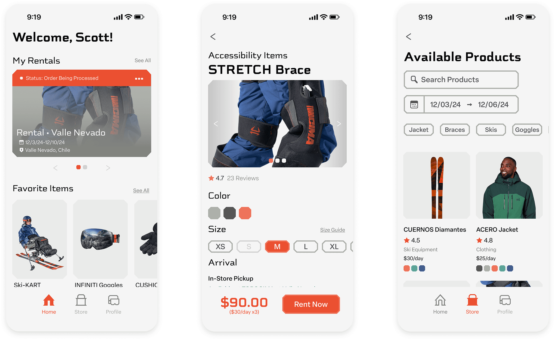 app screens mockup