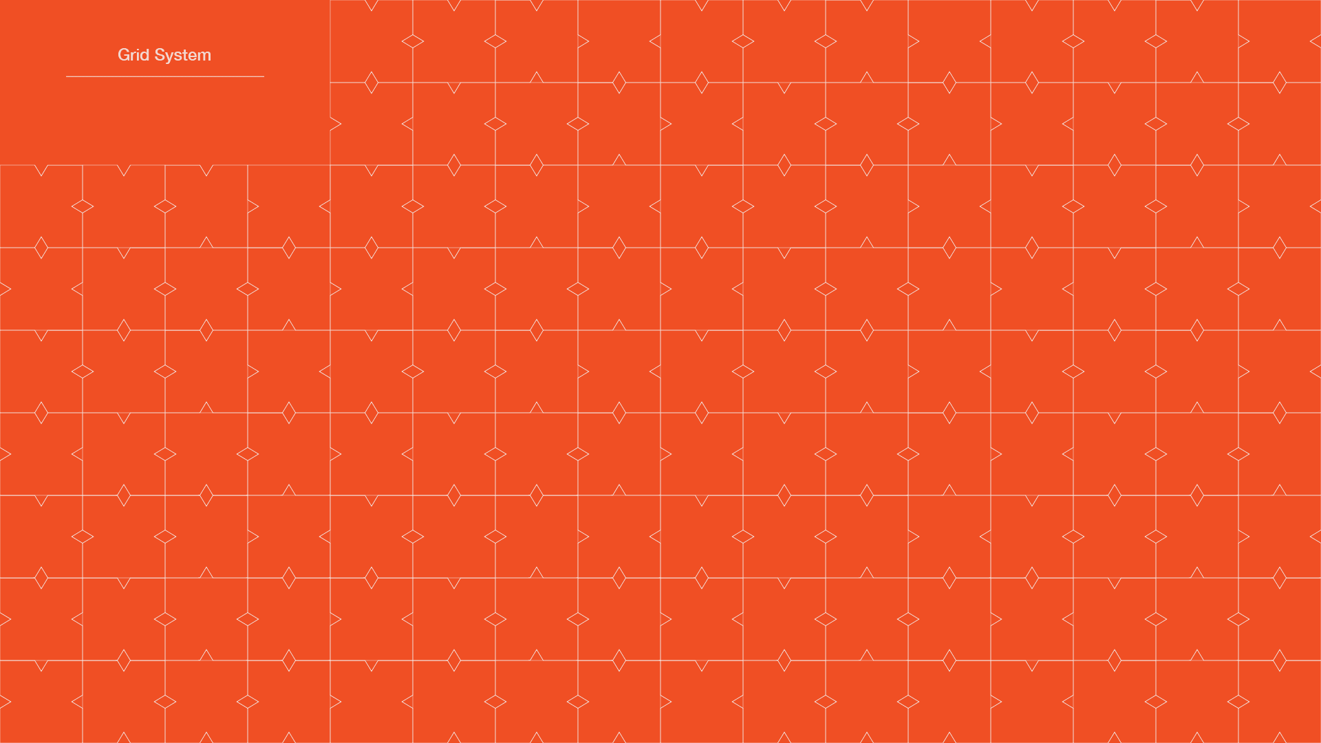 the notch repeated as a tiling pattern, drawn as thin white lines over Knoll orange