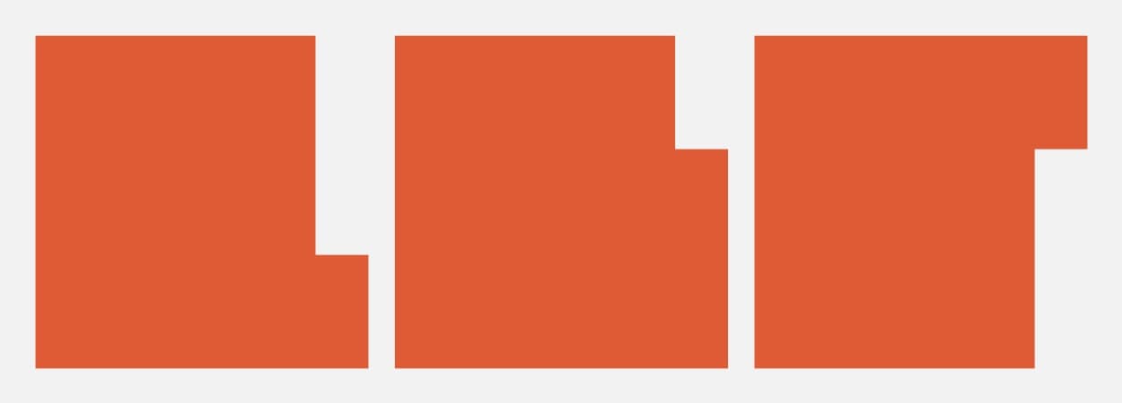 three versions of the letter L side by side, showing the extension being reduced and then removed